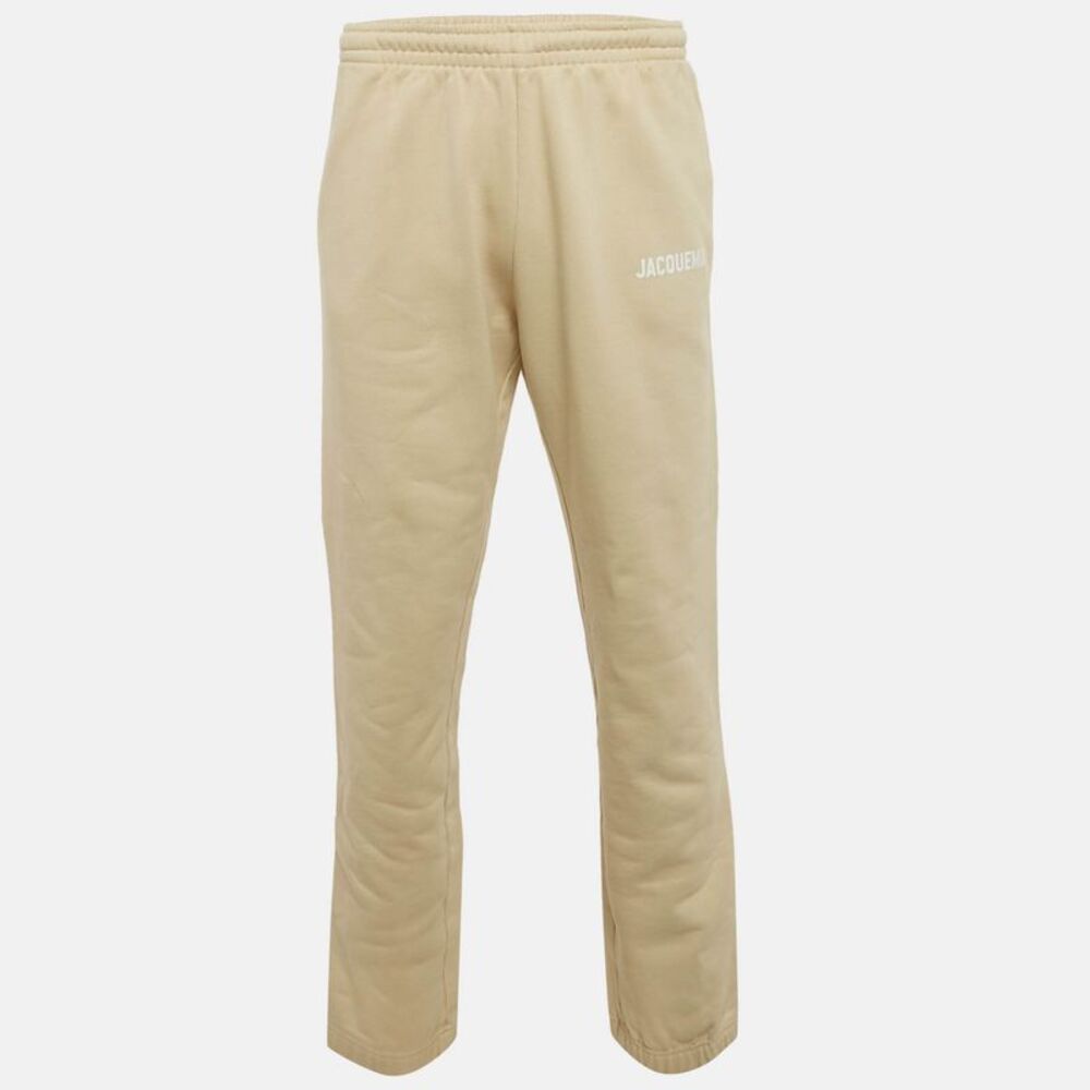 Jacquemus  Beige Logo Print Cotton Le Jogging Pants L